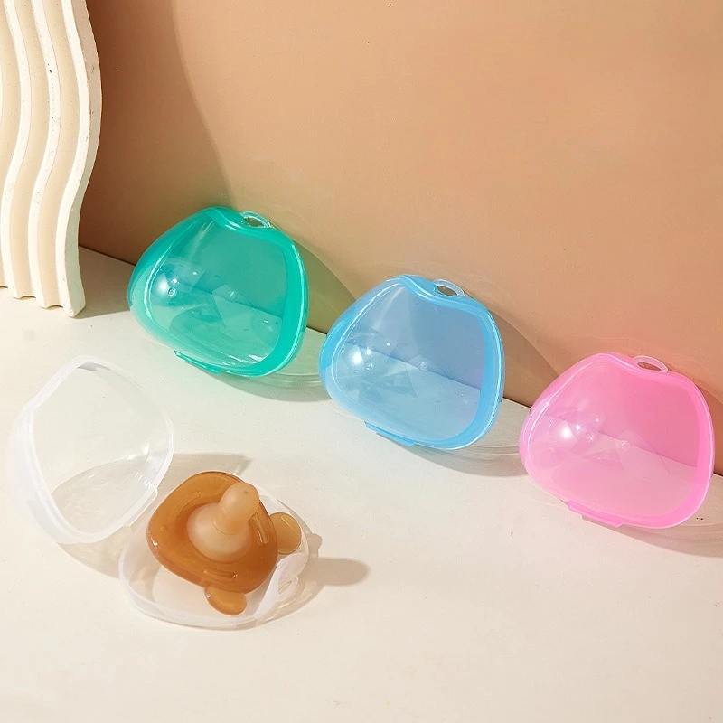 Transparent Pacifier Case Pacifier Holder Box Soother Pod Portable Dummy Case BPA-Free Nipple Shield Case for Travel Car & Home