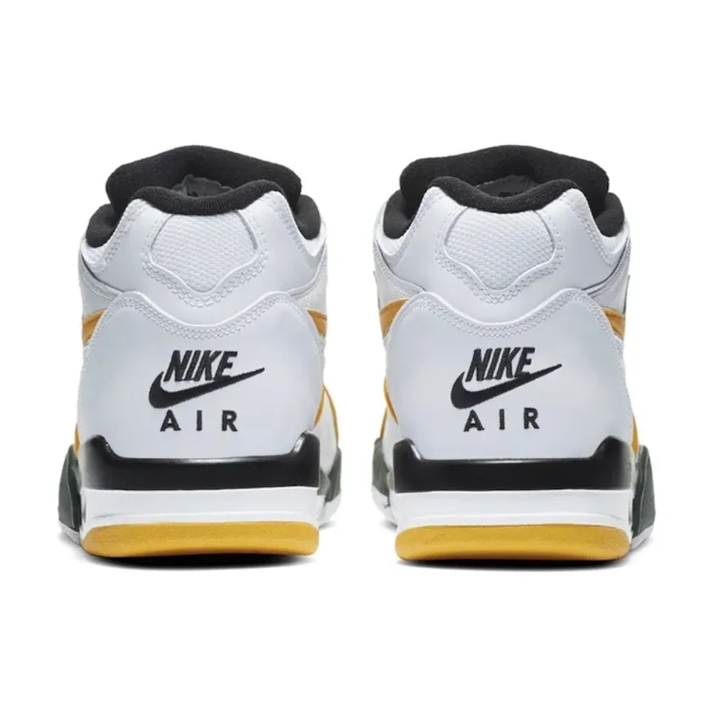 Nike Air Flight 89 Men's Mid Top Retro Basketball Shoes White Green Yellow Colorway