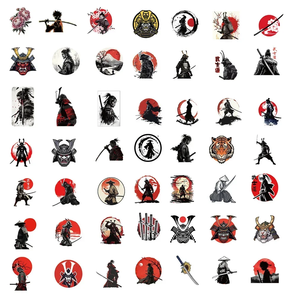 Cartoon DIY Retro Bushido Graffiti Stickers 50pcs Phone Scrapbooking Materiales Laptop Suitcase Sticker Vintage