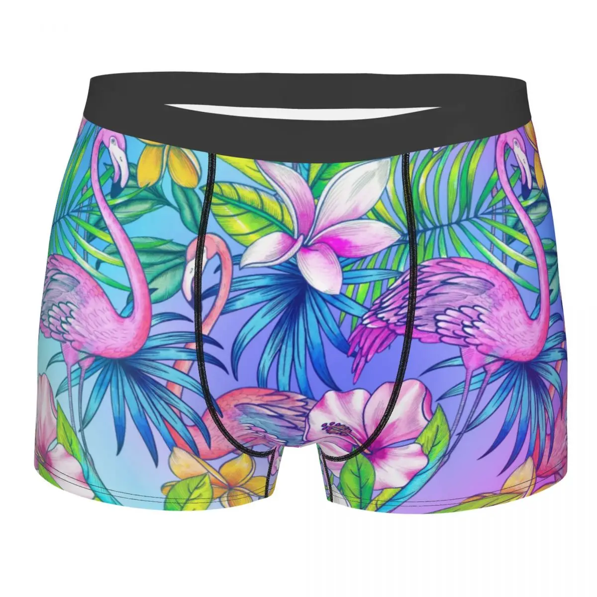 

Summer Boxer Comfortable Homme Neon Tropical Botanical Flamingos and Palms Shorts Boxer Men Underwear Male Panties Shorts