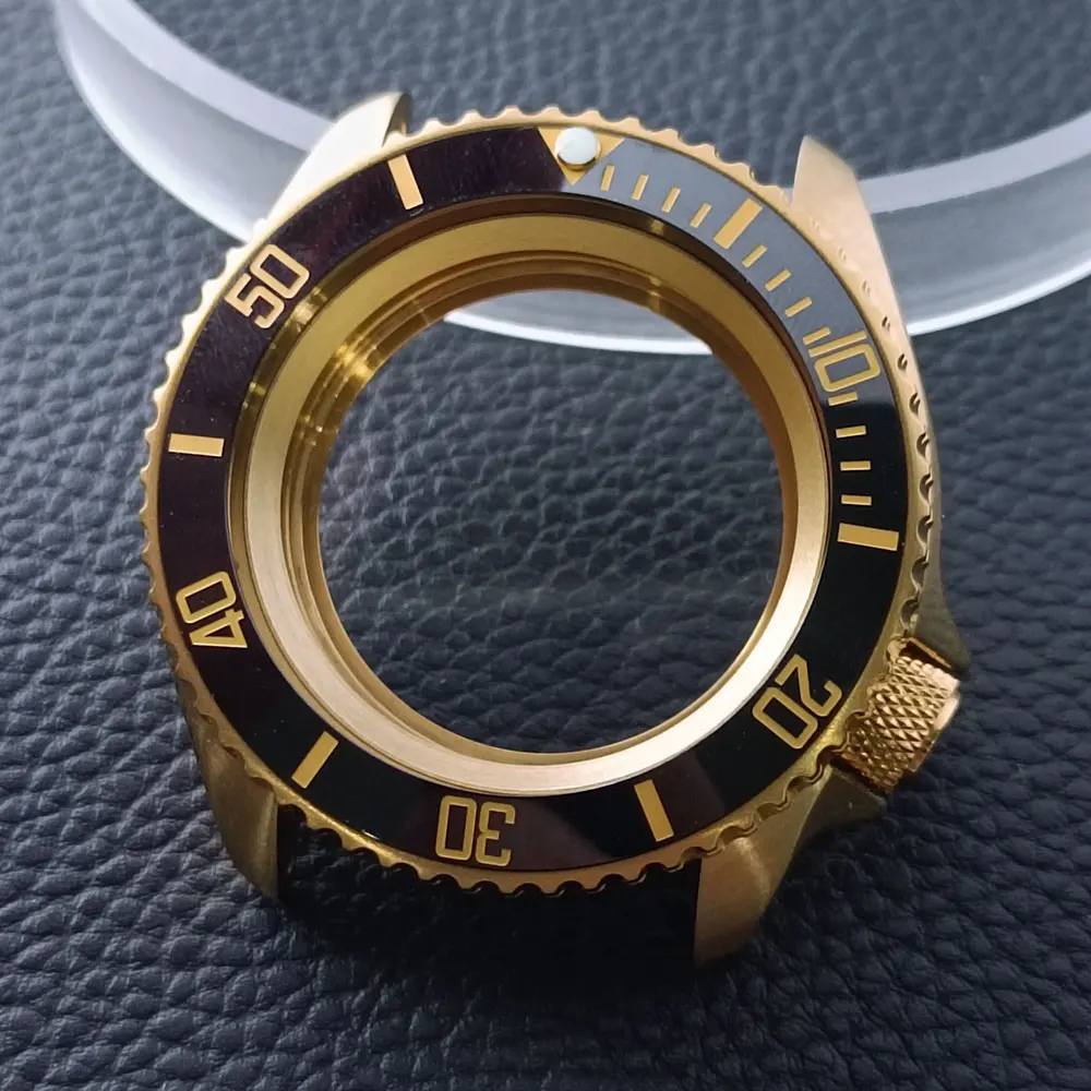 42mm Gold/Rose Gold Steel Watch Case with Sapphire Glass and 22mm Strap