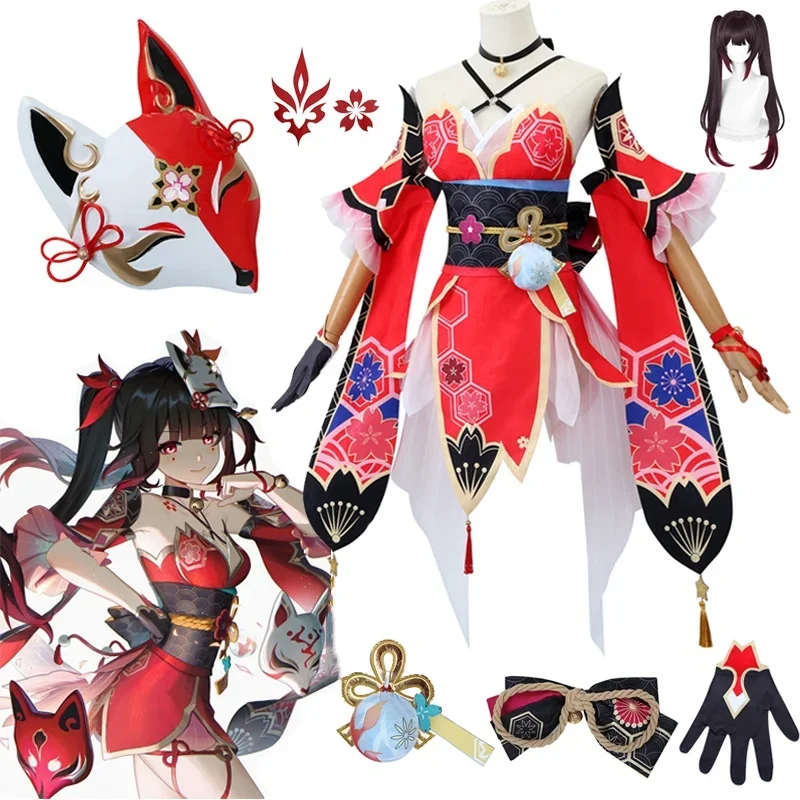 

Honkai Star Rail Sparkle Cosplay Costume Full Set Mask Wig Women Role Play Outfit Halloween Carnival Dress for Honkai Star Rail