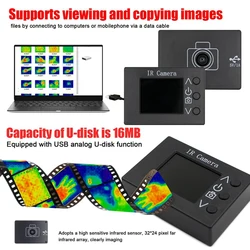 MLX90640 Infrared Temperature Sensor Simple Thermal Imager 1.8Inch LCD Screen Handheld IR Thermograph Camera Black Plastic