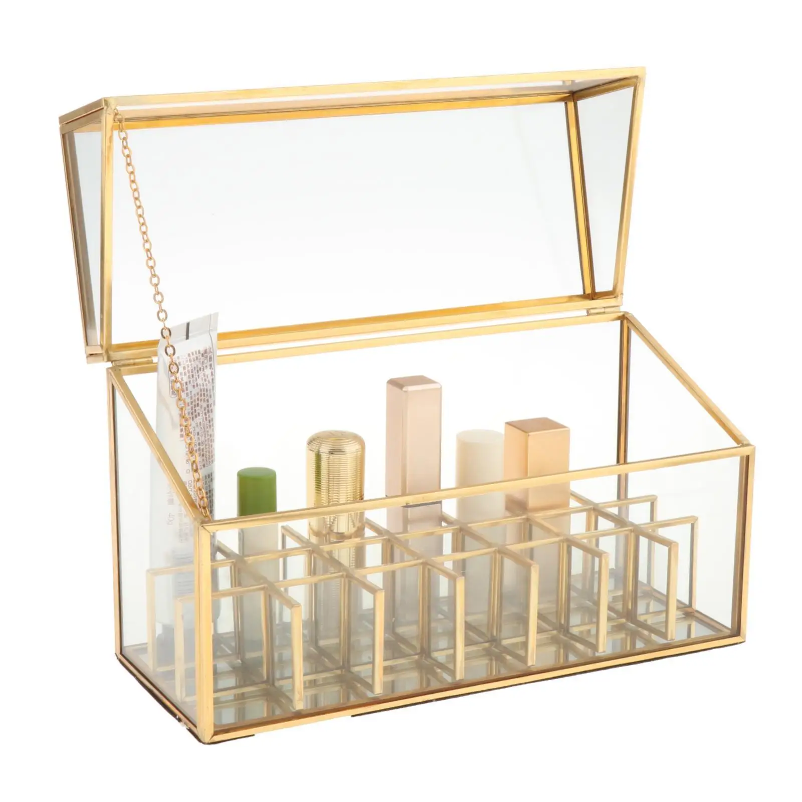 Glass Lipsticks Makeup Display Organizer, Multifunctional Storage for