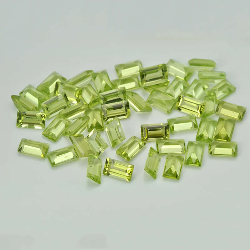5pcs/lot Natural Stone Green Peridot Facet Rectangle Step cut 5x7mm-7x9mm Eye Clean Semi-precious Gemstone For Jewelry