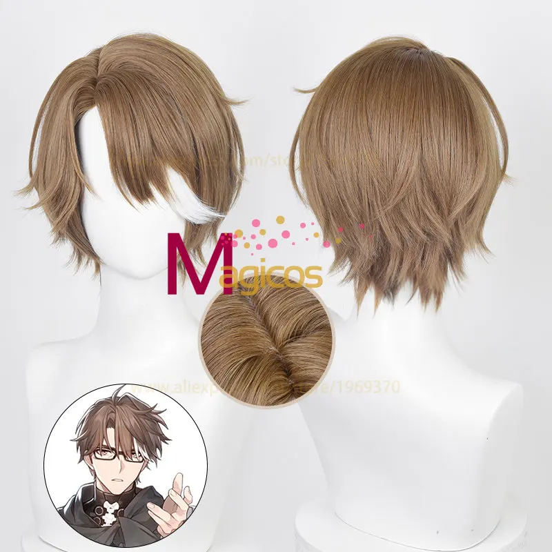 

Honkai: Star Rail Welt Yang Cosplay Wig 30cm Brown White Hair Honkai Impact 3 Walt Wig Heat Resistant Wigs