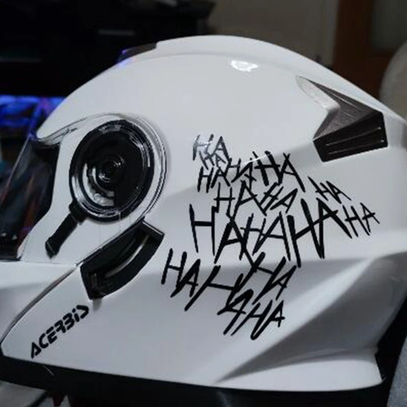 XYFunnymotorcyclehelmetstickerHahahaReflectiveTypeMotorbike