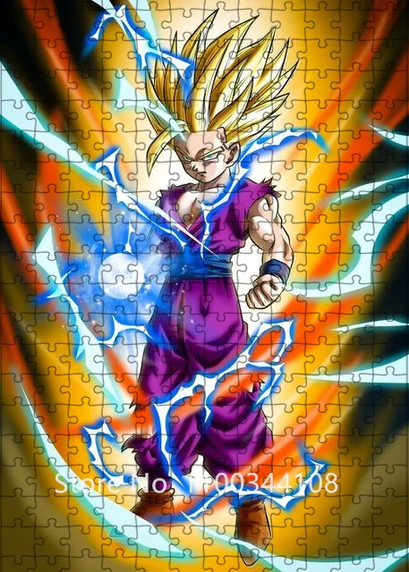 Super saiyan quebra-cabeças dragon ball puzzle 300/500/1000 peça filho goku  personagens anime quebra-cabeça halloween presente de natal - AliExpress