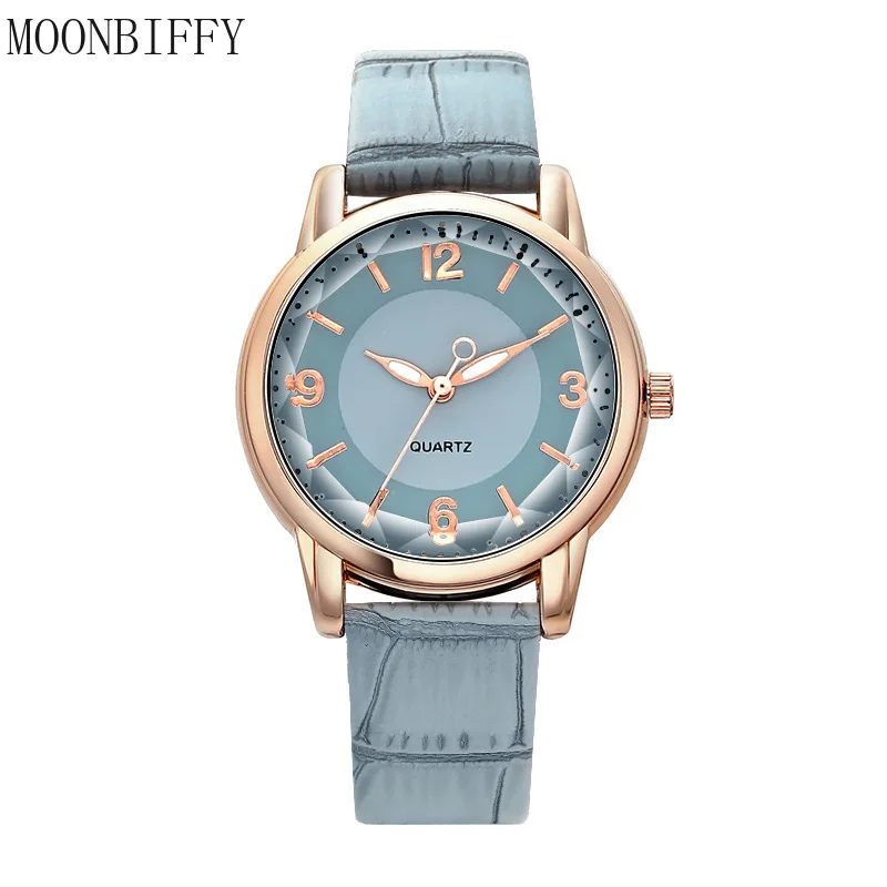 

Часы женские кварцевые с кожаным ремешком, аналоговые модные брендовые Роскошные наручные, с двухцветным циферблатом