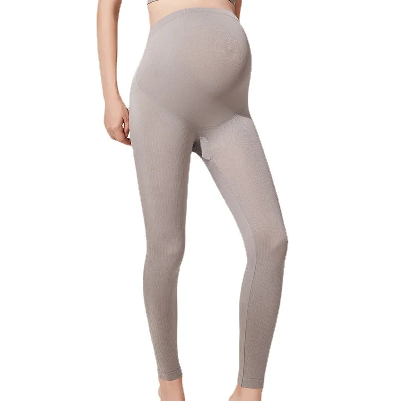 Spring Maternity Nine-Minute Bottoms Do Not Drop Crotch Micro-Pressure High Elastic Waistband Belly Pregnant Mom Fall Pants 2