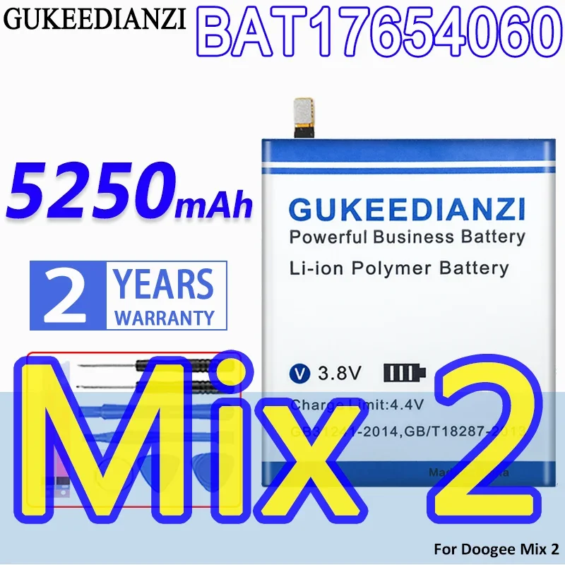 

GUKEEDIANZI High Capacity Battery BAT17654060 5250mAh For Doogee Mix 2 Mix2 Mobile Phone Bateria