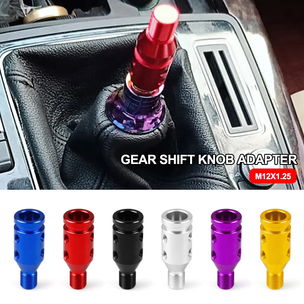 CANIPHA Kit adattatore per pomello del cambio da 10 pezzi, adattatore universale in lega di alluminio M10x1,25 M12 M14, installazione rapida e sicura su pomelli del cambio e accessori per auto