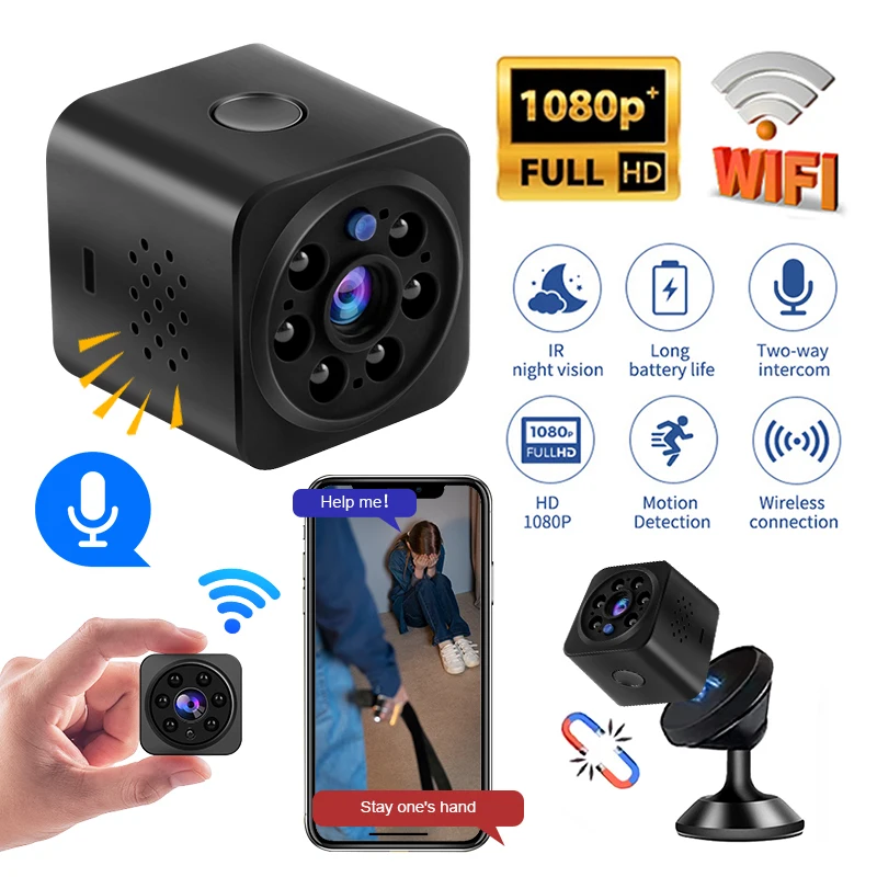 Hd Wifi Mini Telecamera Visione Notturna Rilevamento Mobile Videocitofono Telecamera Di Sicurezza Domestica Micro Sorveglianza Mini Cam Monitor Remoto
