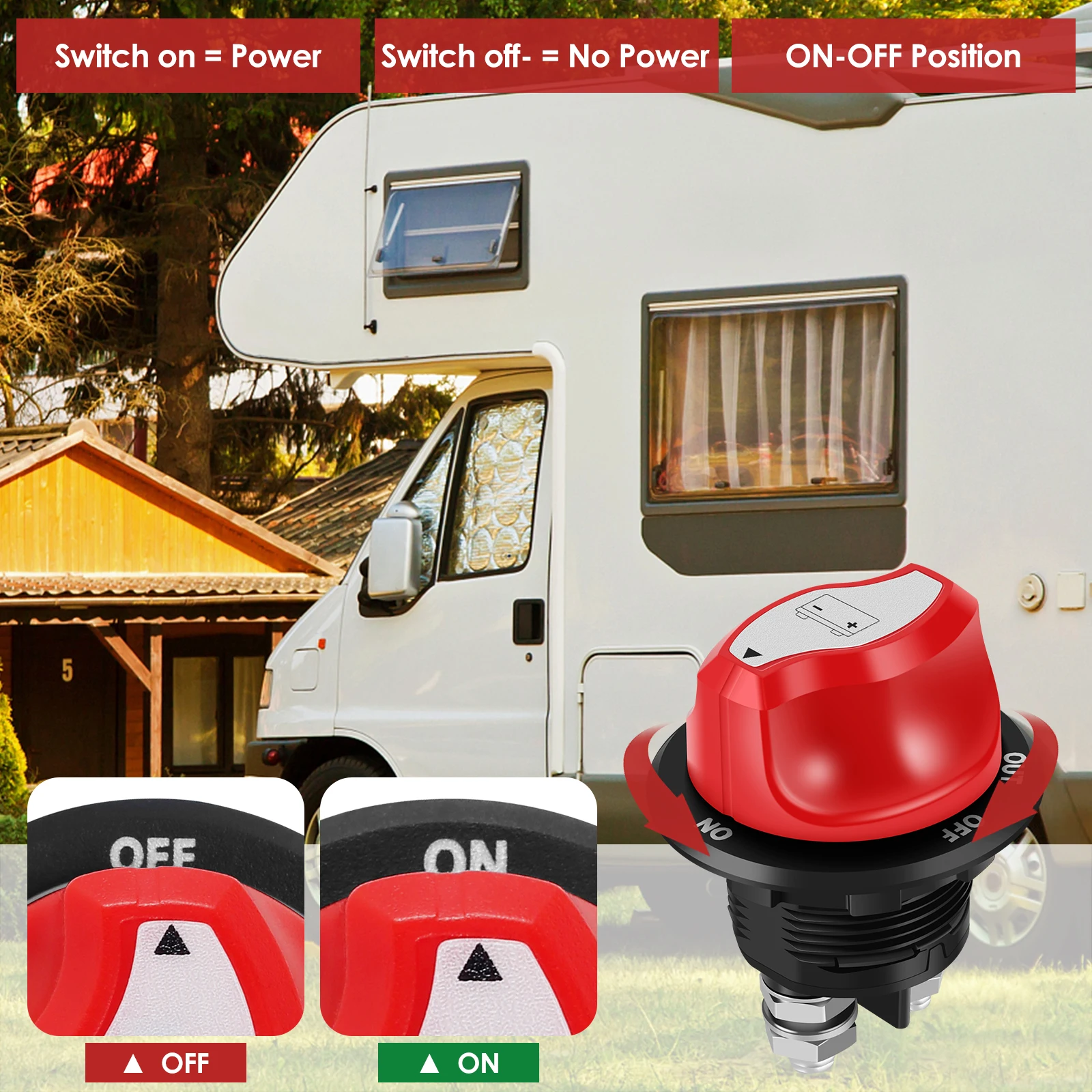 Batterij Scheidingsschakelaar Met Sleutel 12V 24V 200A - 2 Stuks Waterdicht Voor Boot, Camper & Auto