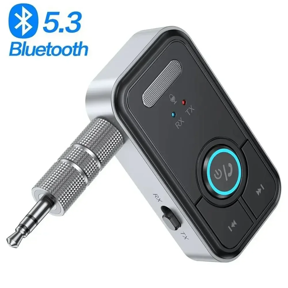 Bluetooth 5.3 Car AUX Audio Adapter Receiver Transmitter 3.5mm Jack AUX Wireless Audio Adapter for Car Earphones TV Speakers