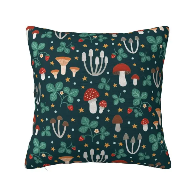 

Modern Magic Forest Cushion Cover Soft Psychedelic Mushrooms Cartoon Throw Pillow Case Home Decor