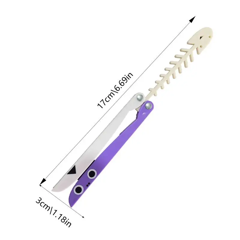 New Sakaban Fish Bone Design 3D Butterfly Knives Toy Smooth Flipping Stress Relief Sensory Toy Butterfly Knives Training Toys