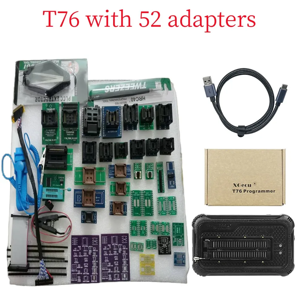 XGECU T76 Programmer with 52/6/13/23/35/49 Adapters TSOP48
