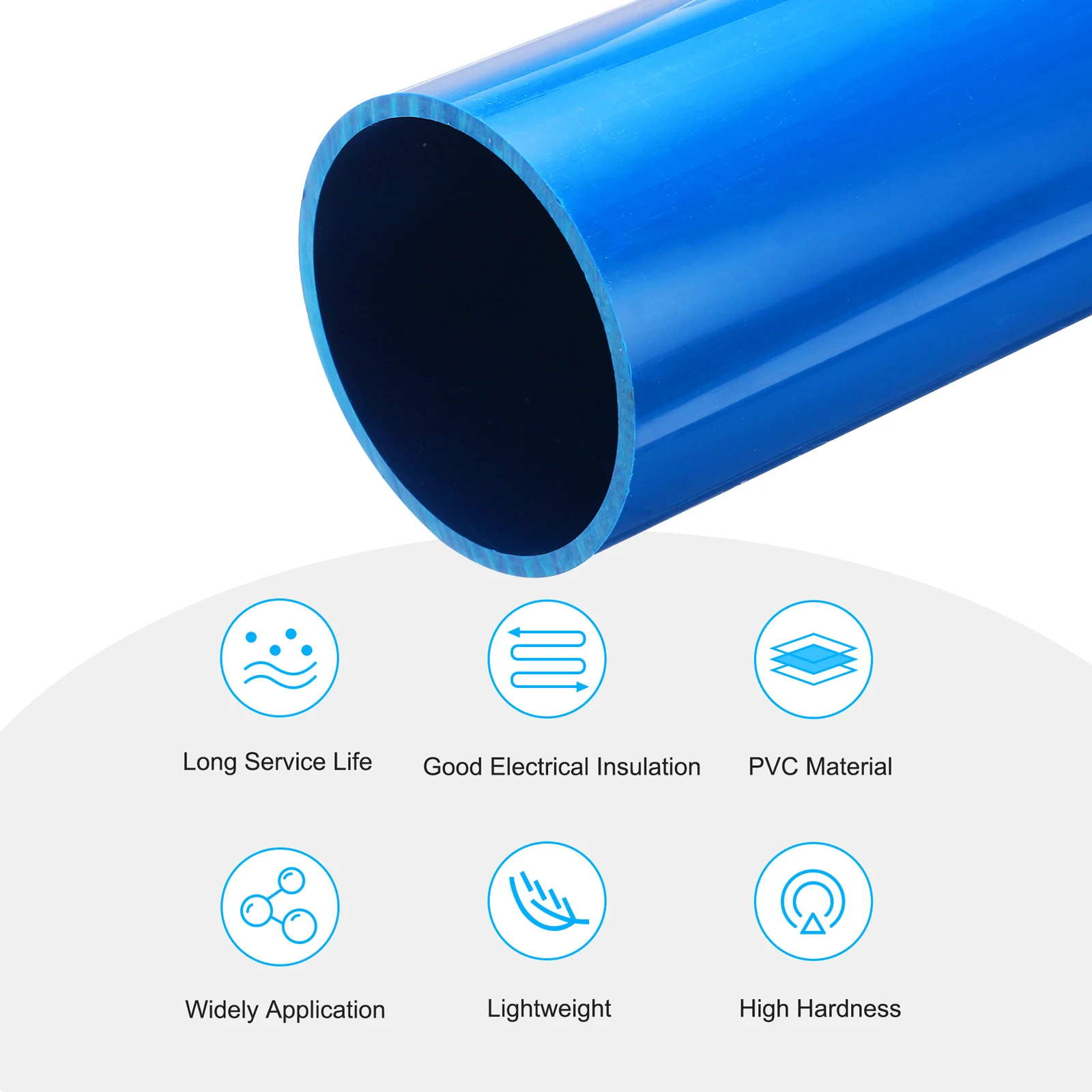 2Pcs 0.23m/0.3m 파란색 PVC 엄밀한 튜브 67.8mm/81.4mm ID 라운드 파이프 물 파이프, 수족관 물고기 탱크 온실 정원
