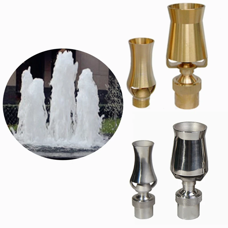 1/2" 3/4" 1" 1.5" Brass Stainless Steel Cascade Water Fountain Nozzles Sray Head Pond