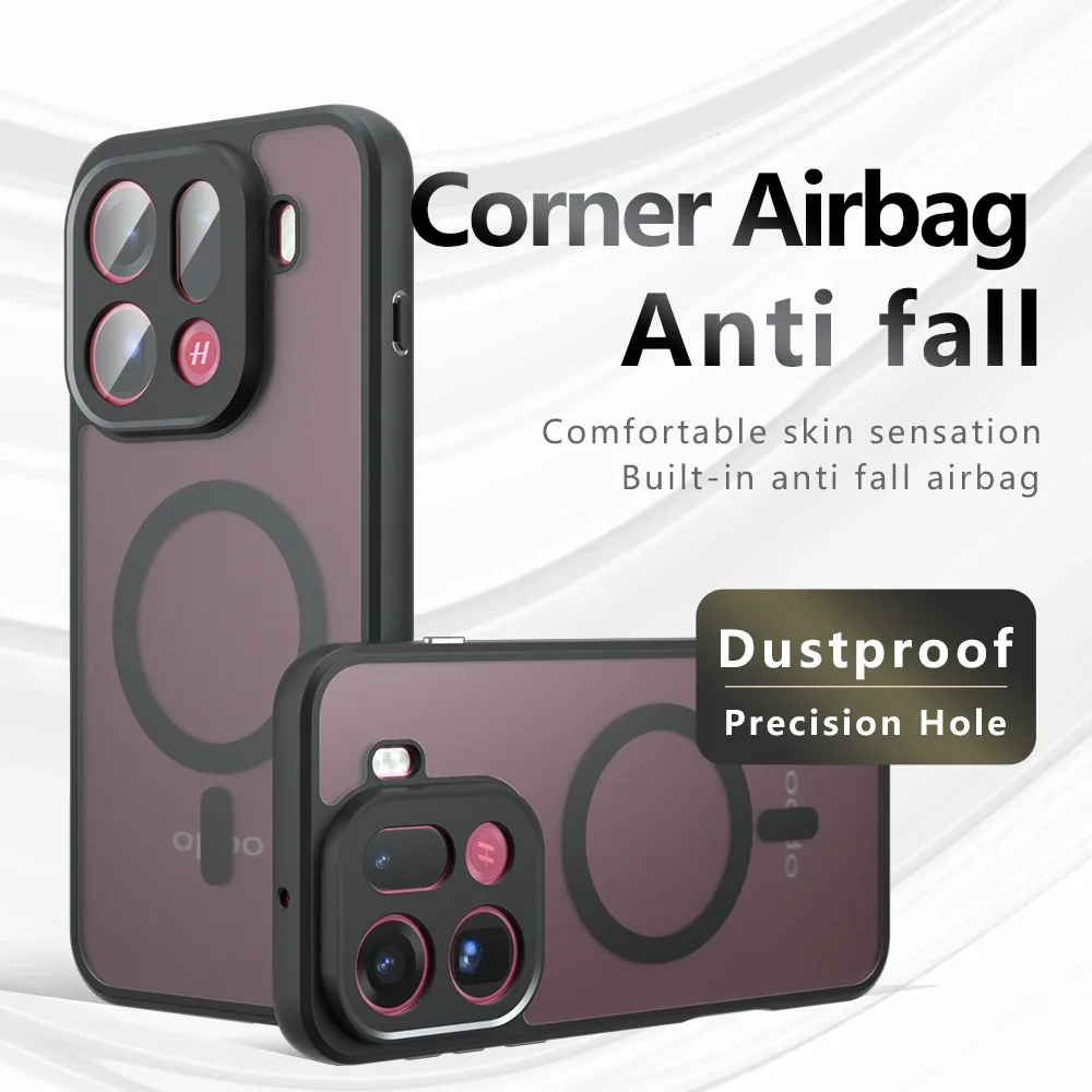 Shockproof Magnetic Matte Phone Case with Soft TPU Frame and Hard Plastic Back Cover