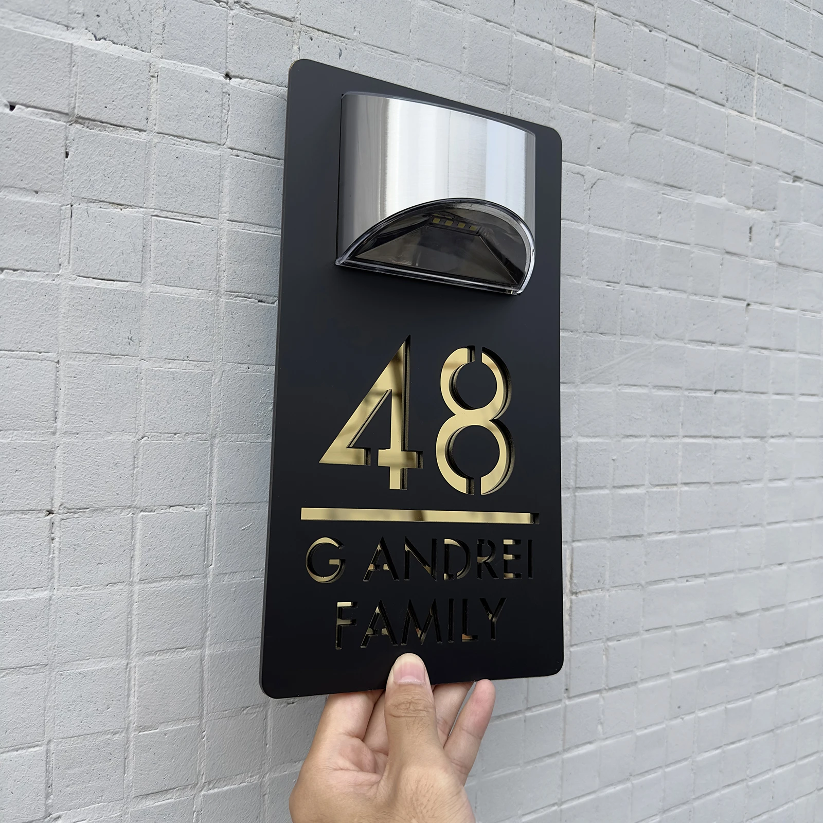 New Upgrade Custom Door Number Human Body Sensing Intelligent Solar Sign Exterior House Numbers LED Solar House Number Outdoor