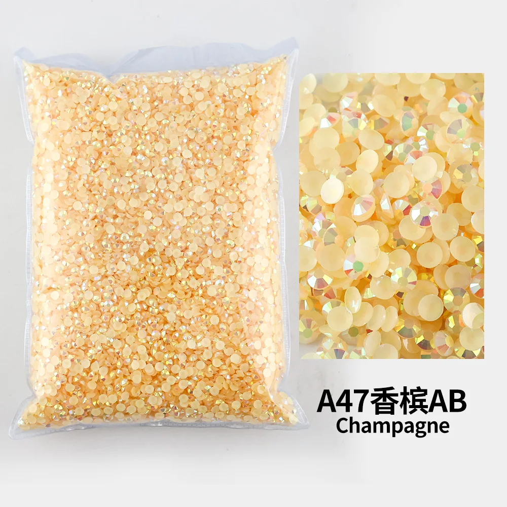 Colorful AB Transparent Resin Rhinestone FlatBacks for Nail Art and Garment Decoration - Bulk Wholesale