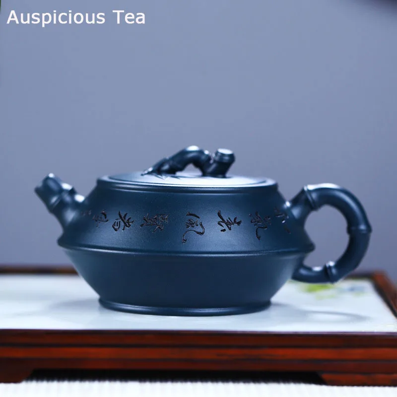 

270ml High-end Yixing Raw Ore Azure Mud Zisha Teapot Handmade Household Chinese Kung Fu Teaset Tea Ceremony Drinkware Customized