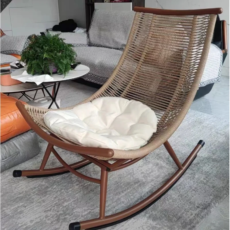 Accent Beach Rattan Sedia Da Giardino Giardino A Dondolo Sedie Da Soggiorno Balcone Lounge Sedie Da Giardino Mobili Da Esterno Wk50Gc