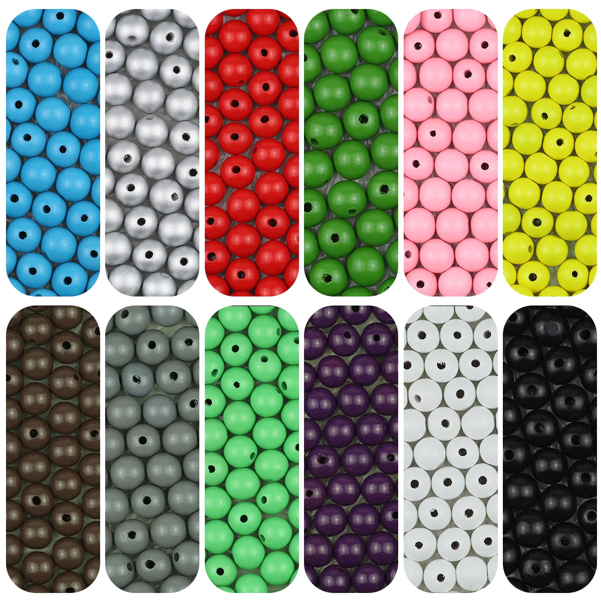Vibrant 20mm Round Wooden Beads for Handmade Jewelry and DIY Crafts