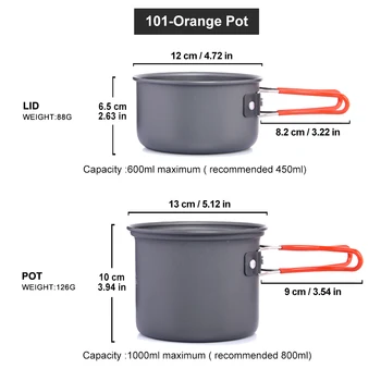 Widesea camping tableware outdoor cooking set - Camping cookware - travel tableware - picnic set - hiking cooking utensils & cutlery 2