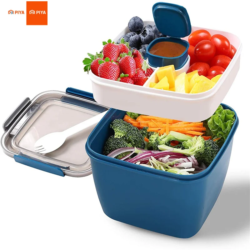 

Container Salad Bowl 2 Compartments with Large Bento Boxes Salad Bowls Lunch Box Lunch Container