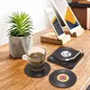 New 6/4/2PCS Retro Vinyl Record Cup Coaster Anti-slip Coffee Coasters Heat Resistant Music Drink Mug Mat Table Placemat Decor 6