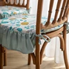 Detachable Washable Floral Pattern/Solid Color Dining Chair Cushion Comfort Non-slip Lace-up Four Seasons Seat Mat Buttocks Pad 5