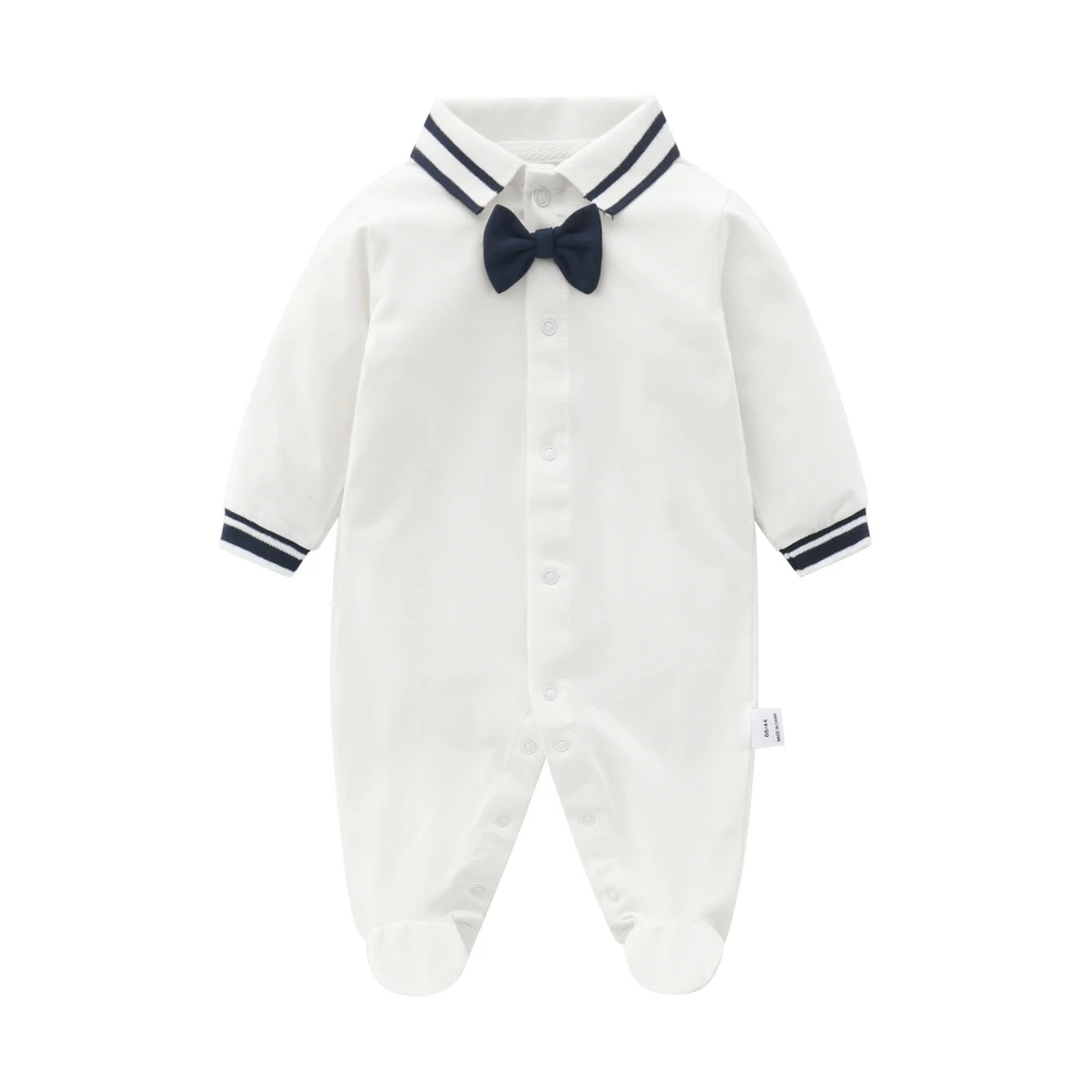 Baby onesie foot wrap romper cotton long sleeve gentleman rompers for toddler polo collar jumpsuit baby girl boys Autumn clothes
