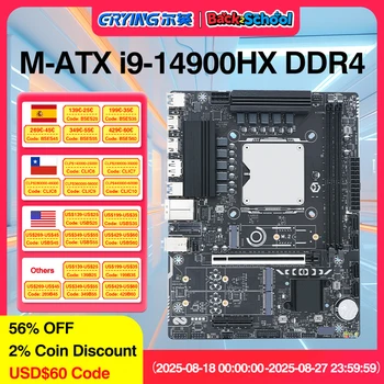ERYING bricolage ordinateur de jeu carte mère CPU Combo Core Interposer Kit i9 14900HX 24C32T processeur DDR4 RAM Placa mãe LGA 1151 1