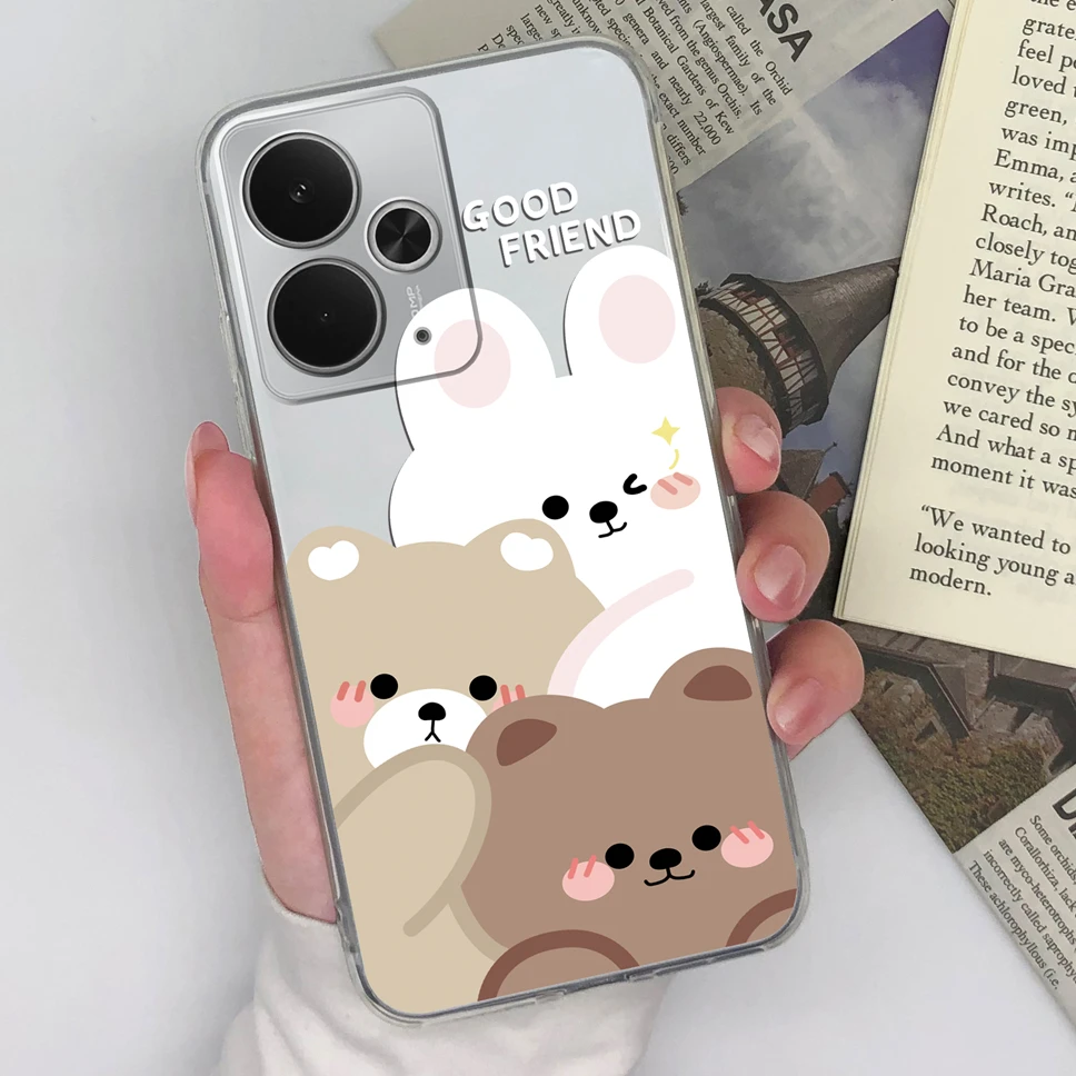 Chic Transparent TPU Silicone Phone Case with Lovely Design Patterns
