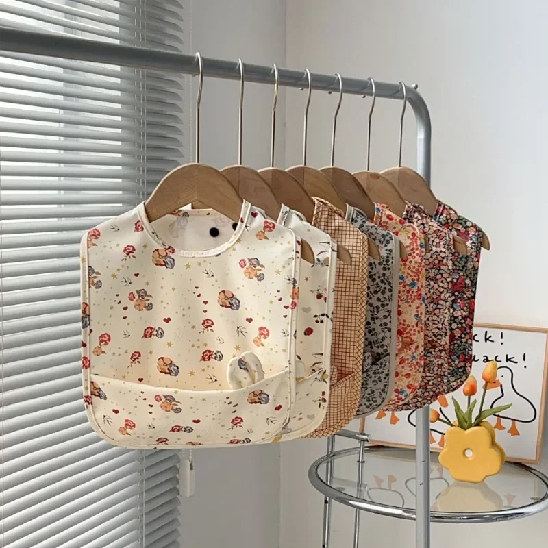 A-Class Baby Bibs Waterproof PU Drool Bibs with Big Pocket Cute Rabbit Ear Designs for 1-3 Year Olds