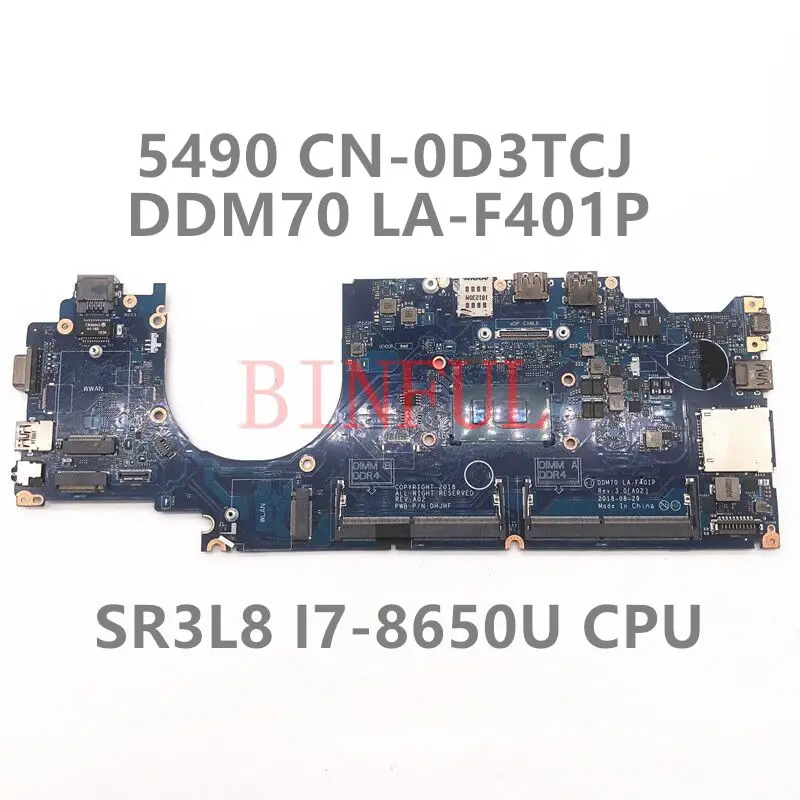 

CN-0M1VNT 0M1VNT M1VNT материнская плата для ноутбука DELL 5480 с процессором SRGKW i7-10510U 17859-1 100% хорошо работает