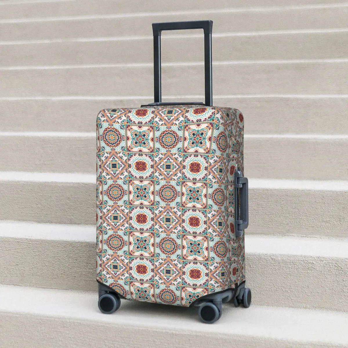 

Fashion Geometric Ethnic Suitcase Cover Dust Proof Bohemia Fun Business Protection Luggage Accesories Vacation Travel Essentials