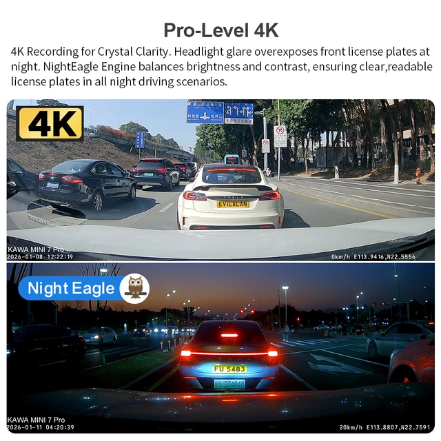 KAWA 4K Front Dash cam MINI 7 Pro