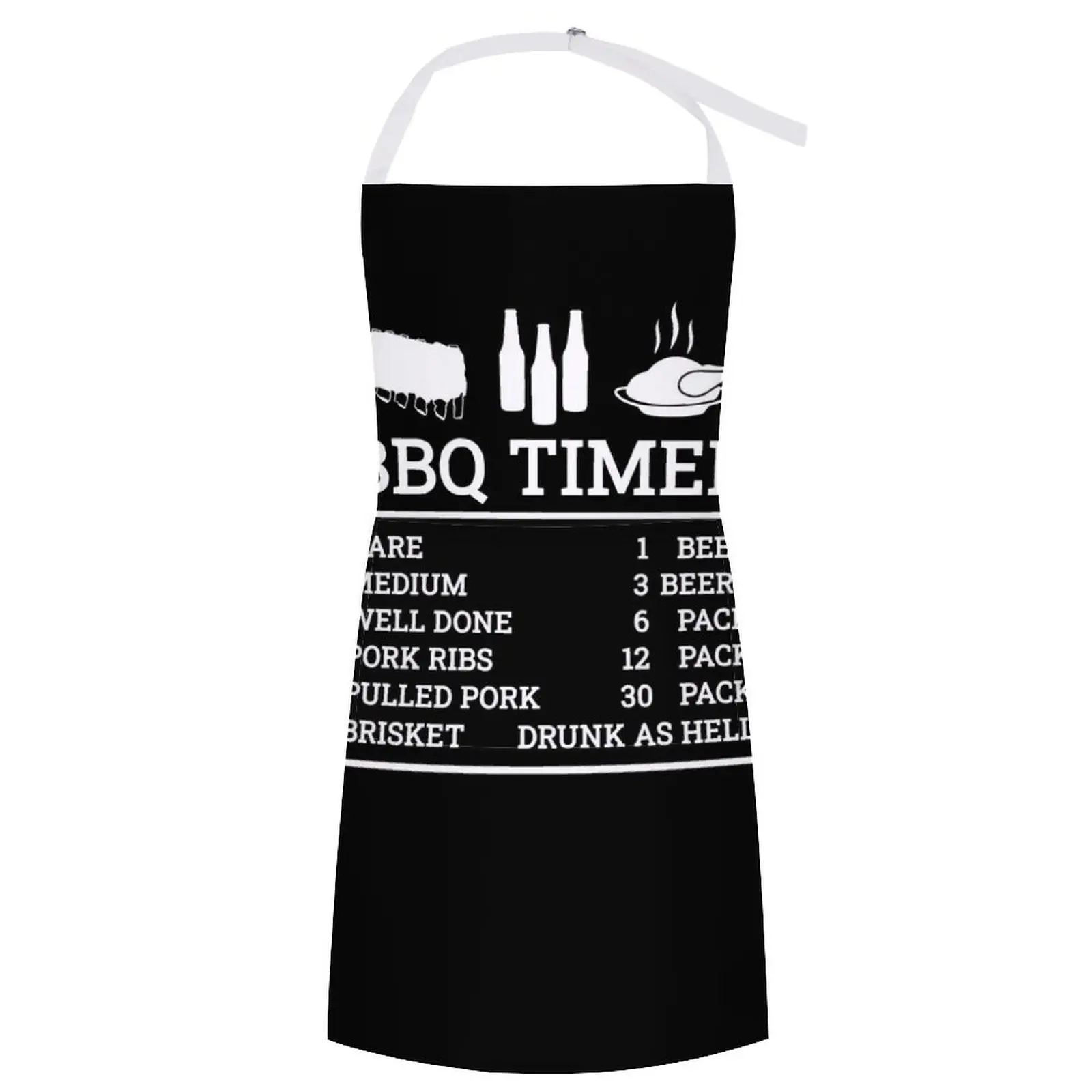 

BBQ Timer, Beef and Beer, Rare - Medium - Well - Brisket | Barbecue Lover Apron Kitchen Items Professional Barber Apron