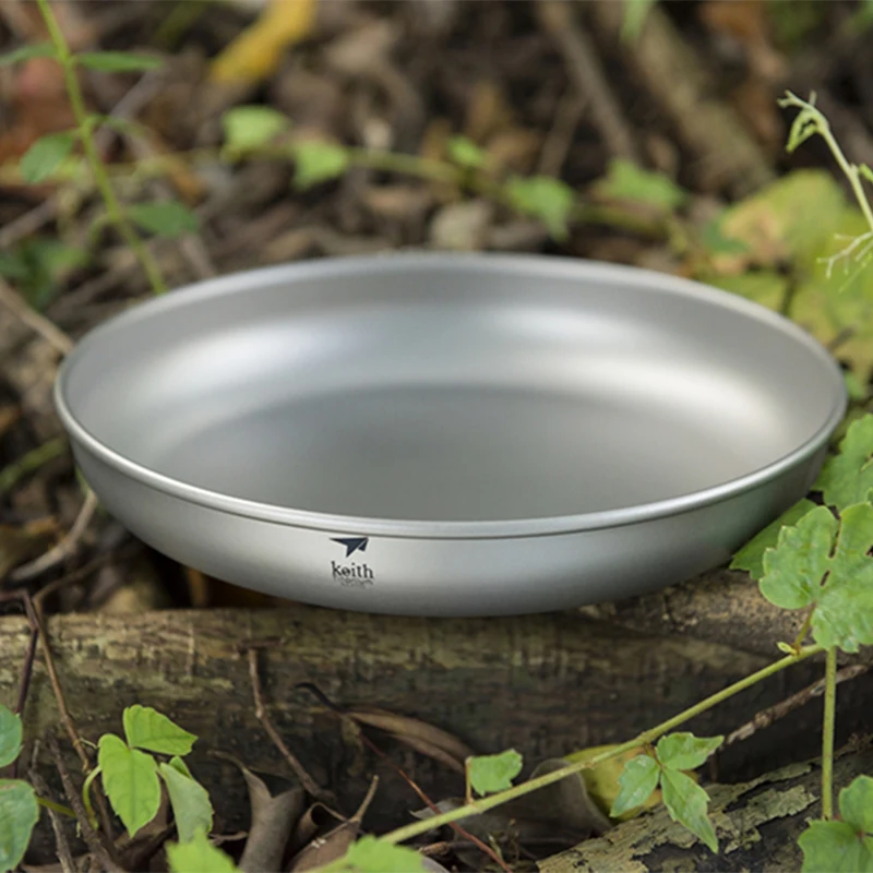Keith Titanium Plate Fruit Dish Portable Outdoor Hiking Travel Camping Tableware Titanium Saucer 4pcs/set посуда для кемпинга 6