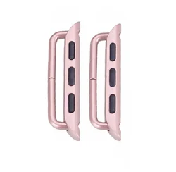 Premium Stainless Steel Connector Adapter Set for Apple Watch - Sleek and Durable Design Accessories (Pink)