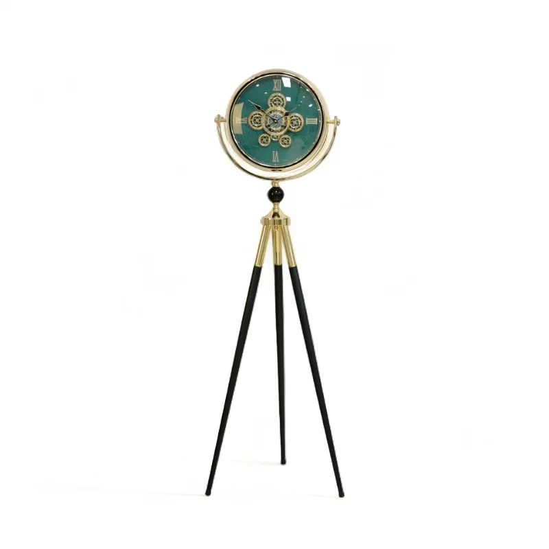 Popular Light Luxury American Three-Legged Floor Clock Antique Style Gear Clock-Fashionable Home Decor