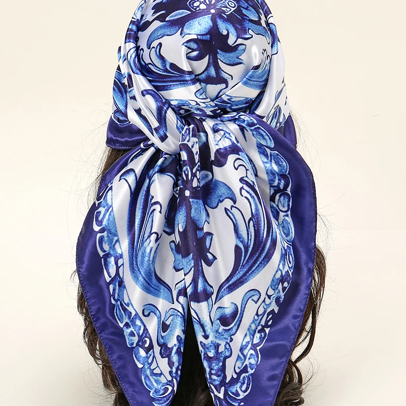 Head Wrap Blue And White Floral Scarf Headband New Blue And White