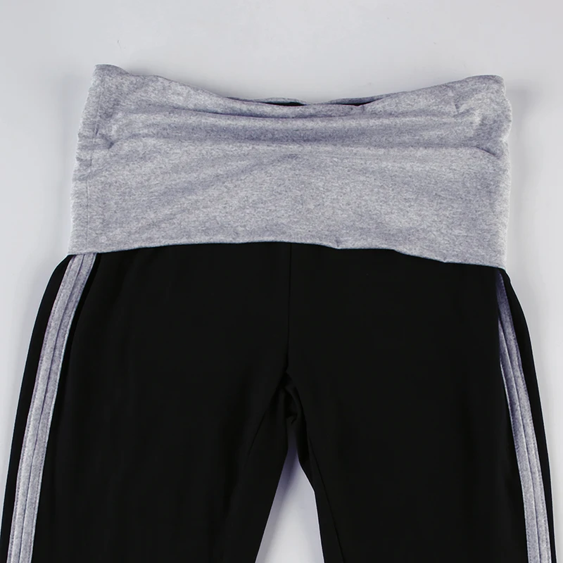 Pantalones deportivos básicos, informales, ajustados, con cintura en contraste y acampanados para mujer, estilo retro americano, ajustados y sexis.