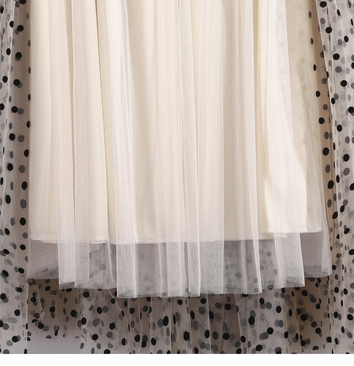 Boho Queens Women Polka Dot High Waist Pleated Ball Gown Maxi Skirt Fashion Mesh Loose Puffy Umbrella Fairy Cake Skirts