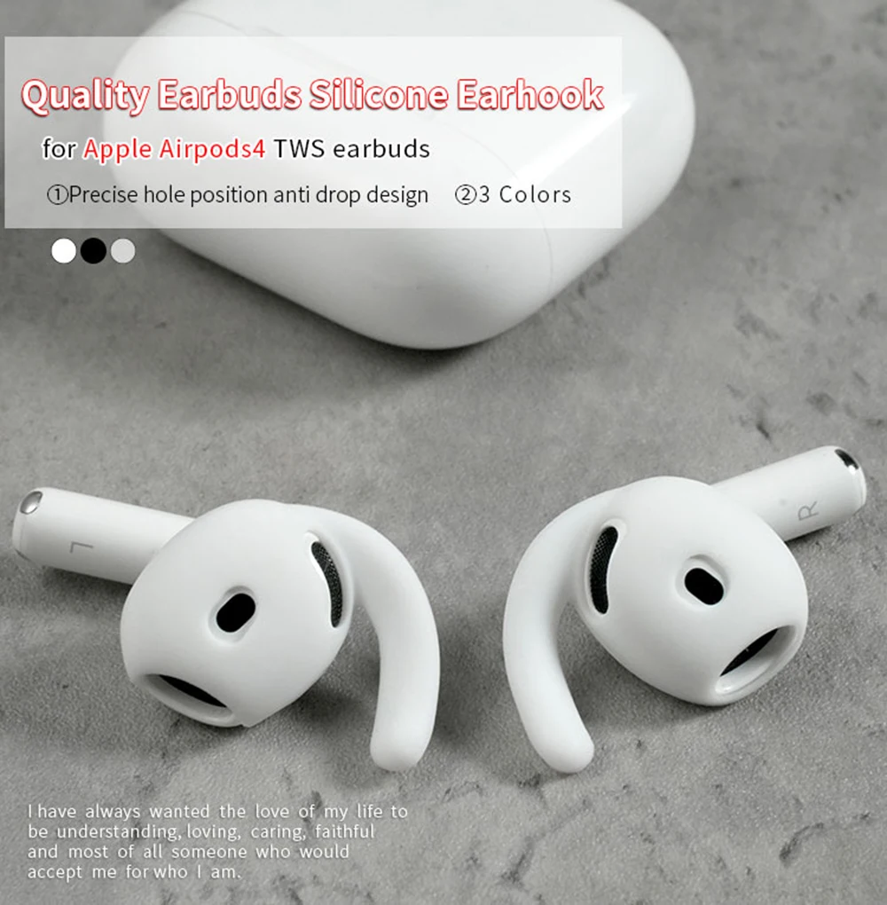 4Pcs Silicone Ear Tips for Apple Airpods4 True Wireless Earbuds Eartips Airpods 4 TWS Earhook headphones Tips Anti-drop Hooks