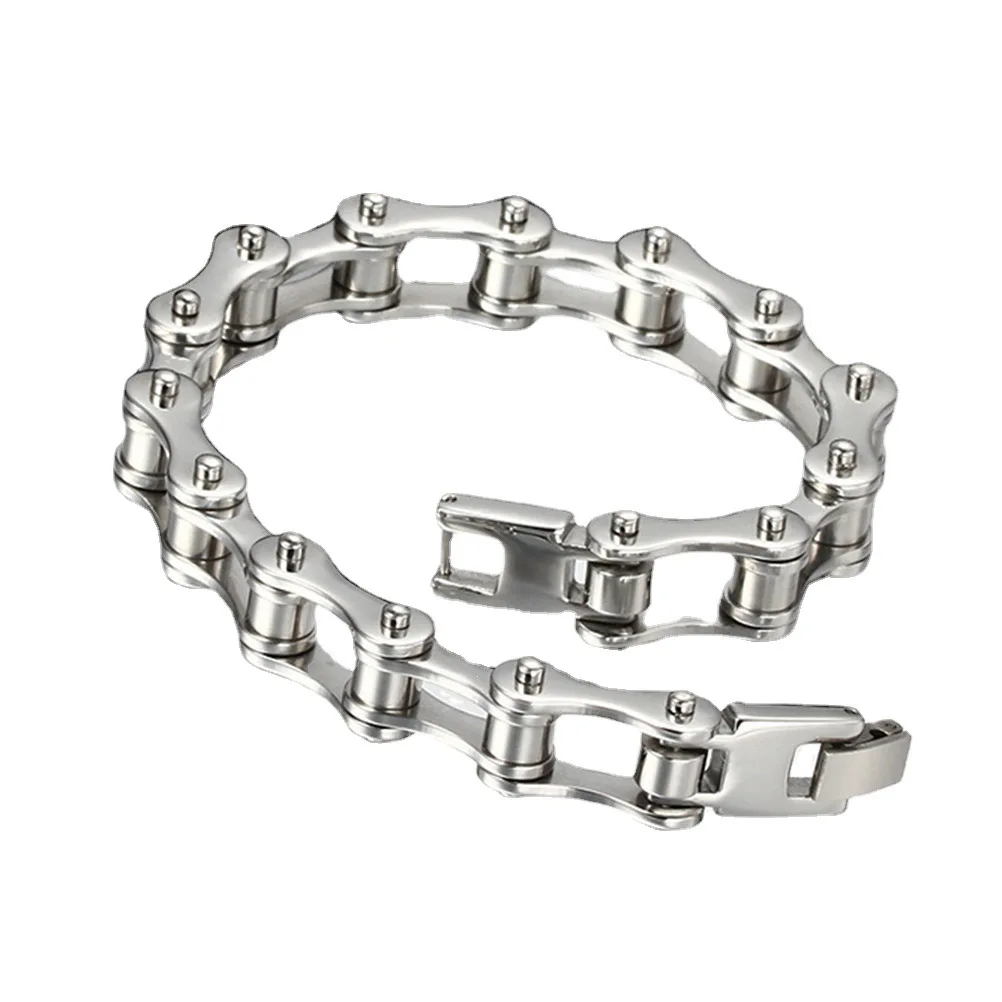 316L Stainless Steel Bracelet for Men Biker Bicycle Motorcycle Chain